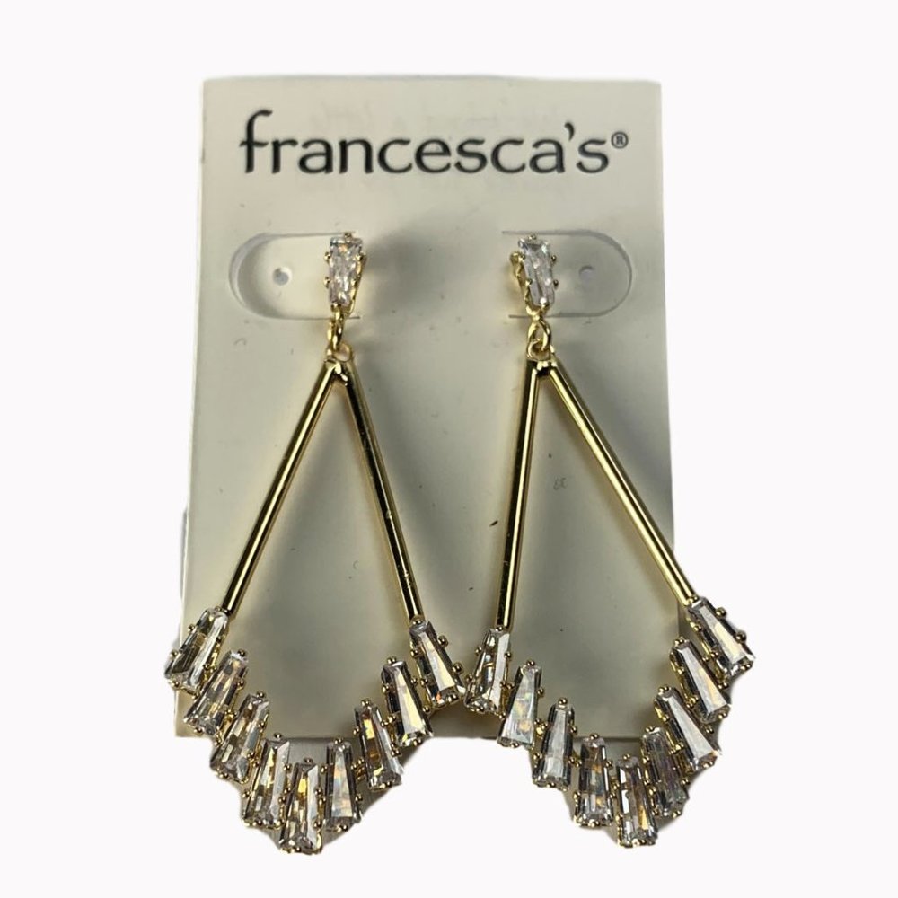 Gold Diamond Dangle Earrings